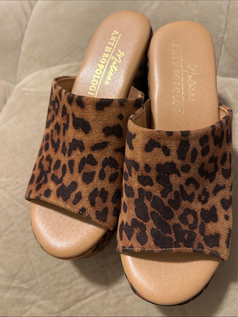 Anthropologie Leopard-Print Slip-On Mules - Brown/Black